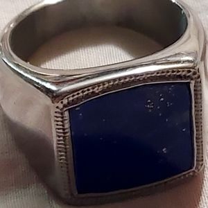 ITALGEM steel lapis Signet Ring stainless steel